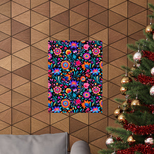 Mexican Floral Fiesta Pattern 057 - 18 in x 24 in Matte Poster