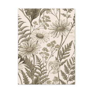 Wildflowers Pattern 175 - 18 in x 24 in Matte Canvas, Stretched, 1.25 in