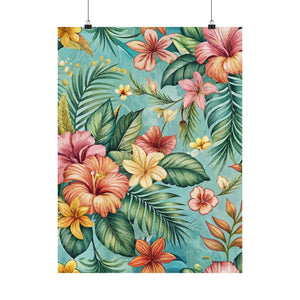 Folk Floral Pattern, Balinese Inspired 01 - 18 in x 24 in Matte Poster