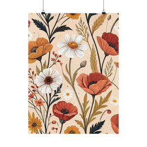 Wildflowers Pattern 033 - 18 in x 24 in Matte Poster