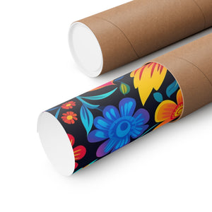 Mexican Floral Fiesta Pattern 049 - 18 in x 24 in Matte Poster