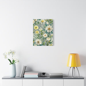 Folk Floral Pattern, Alpine Inspired 04 - 18 in x 24 in Matte Canvas, Stretched, 1.25 in