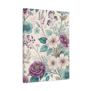 Wildflowers Pattern 163 - 18 in x 24 in Matte Canvas, Stretched, 1.25 in