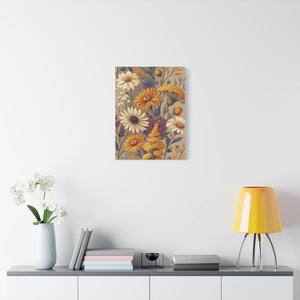 Wildflowers Pattern 024 - 18 in x 24 in Matte Canvas, Stretched, 1.25 in