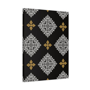 Damask Pattern 032 - 18 in x 24 in Matte Canvas, Stretched, 1.25 in