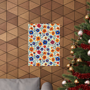 Mexican Floral Fiesta Pattern 001 - 18 in x 24 in Matte Poster