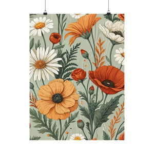 Wildflowers Pattern 043 - 18 in x 24 in Matte Poster