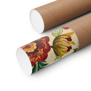 Folk Floral Pattern, Romanian Inspired 05 - 18 in x 24 in Matte Poster