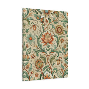 Folk Floral Pattern, Middle Eastern Inspired 01 - 18 in x 24 in Matte Canvas, Stretched, 1.25 in