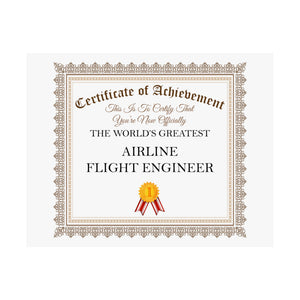 World's Greatest Airline Flight Engineer - 14 in x 11 in Matte Poster