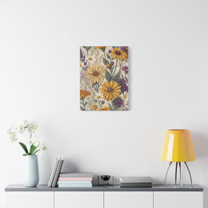 Wildflowers Pattern 028 - 18 in x 24 in Matte Canvas, Stretched, 1.25 in