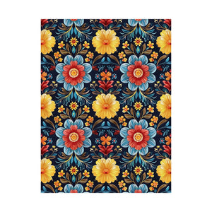 Mexican Floral Fiesta Pattern 046 - 18 in x 24 in Matte Poster