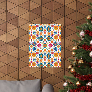 Mexican Floral Fiesta Pattern 025 - 18 in x 24 in Matte Poster