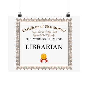 World's Greatest Librarian - 14 in x 11 in Matte Poster
