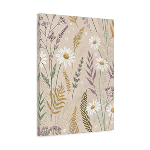 Wildflowers Pattern 063 - 18 in x 24 in Matte Canvas, Stretched, 1.25 in