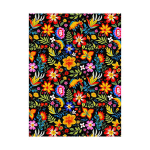 Mexican Floral Fiesta Pattern 037 - 18 in x 24 in Matte Poster