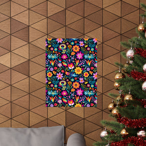Mexican Floral Fiesta Pattern 055 - 18 in x 24 in Matte Poster