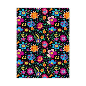 Mexican Floral Fiesta Pattern 034 - 18 in x 24 in Matte Poster