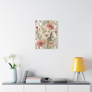 Wildflowers Pattern 177 - 18 in x 24 in Matte Canvas, Stretched, 1.25 in