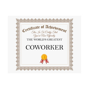 World's Greatest Coworker - 14 in x 11 in Matte Poster