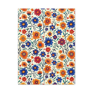Mexican Floral Fiesta Pattern 001 - 18 in x 24 in Matte Canvas, Stretched, 1.25 in