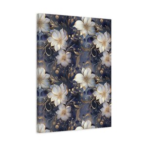 Nocturnal Bloom Pattern 010 - 18 in x 24 in Matte Canvas, Stretched, 1.25 in