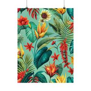 Folk Floral Pattern, Brazilian Inspired 02 - 18 in x 24 in Matte Poster