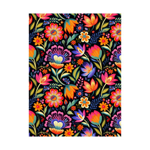 Mexican Floral Fiesta Pattern 052 - 18 in x 24 in Matte Poster