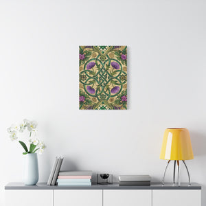 Folk Floral Pattern, Celtic Inspired 04 - 18 in x 24 in Matte Canvas, Stretched, 1.25 in