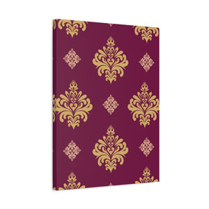 Damask Pattern 005 - 18 in x 24 in Matte Canvas, Stretched, 1.25 in