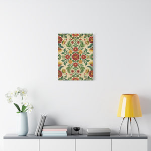 Folk Floral Pattern, Romanian Inspired 05 - 18 in x 24 in Matte Canvas, Stretched, 1.25 in