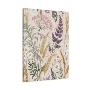 Wildflowers Pattern 145 - 18 in x 24 in Matte Canvas, Stretched, 1.25 in