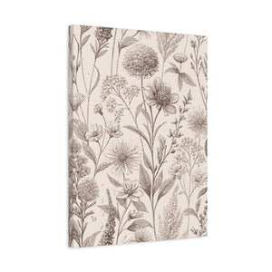 Wildflowers Pattern 120 - 18 in x 24 in Matte Canvas, Stretched, 1.25 in