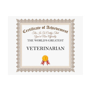 World's Greatest Veterinarian - 14 in x 11 in Matte Poster