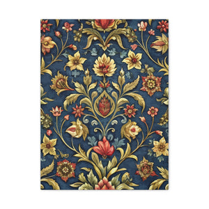 Folk Floral Pattern, Iranian Inspired 02 - 18 in x 24 in Matte Canvas, Stretched, 1.25 in