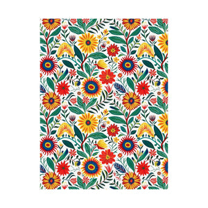 Mexican Floral Fiesta Pattern 023 - 18 in x 24 in Matte Poster