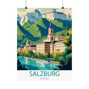 Famous Travel Destinations - Salzburg, Austria - 18 in x 24 in Matte Poster