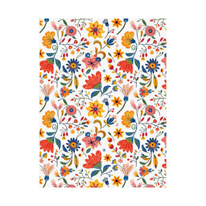 Mexican Floral Fiesta Pattern 019 - 18 in x 24 in Matte Poster