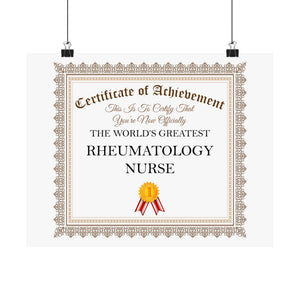 World's Greatest Rheumatology Nurse - 14 in x 11 in Matte Poster