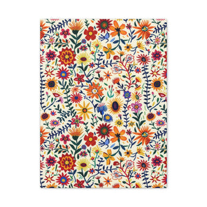 Mexican Floral Fiesta Pattern 011 - 18 in x 24 in Matte Canvas, Stretched, 1.25 in