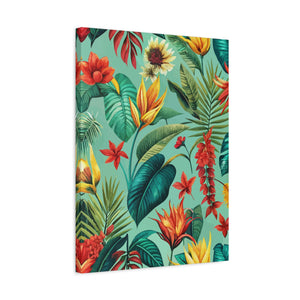 Folk Floral Pattern, Brazilian Inspired 02 - 18 in x 24 in Matte Canvas, Stretched, 1.25 in