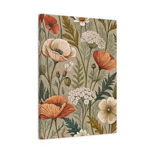 Wildflowers Pattern 139 - 18 in x 24 in Matte Canvas, Stretched, 1.25 in