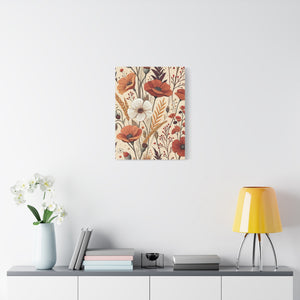 Wildflowers Pattern 035 - 18 in x 24 in Matte Canvas, Stretched, 1.25 in