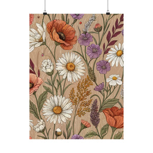 Wildflowers Pattern 095 - 18 in x 24 in Matte Poster