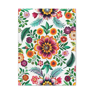 Folk Floral Pattern, Mexican Inspired 01 - 18 in x 24 in Matte Canvas, Stretched, 1.25 in