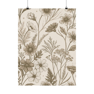Wildflowers Pattern 100 - 18 in x 24 in Matte Poster