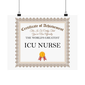 World's Greatest ICU Nurse - 14 in x 11 in Matte Poster