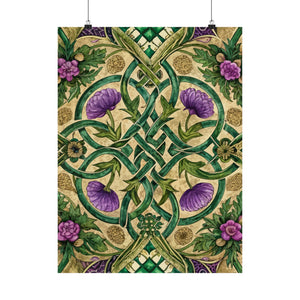 Folk Floral Pattern, Celtic Inspired 04 - 18 in x 24 in Matte Poster