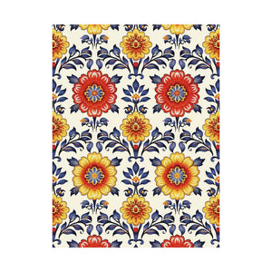 Mexican Floral Fiesta Pattern 044 - 18 in x 24 in Matte Poster