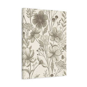 Wildflowers Pattern 097 - 18 in x 24 in Matte Canvas, Stretched, 1.25 in